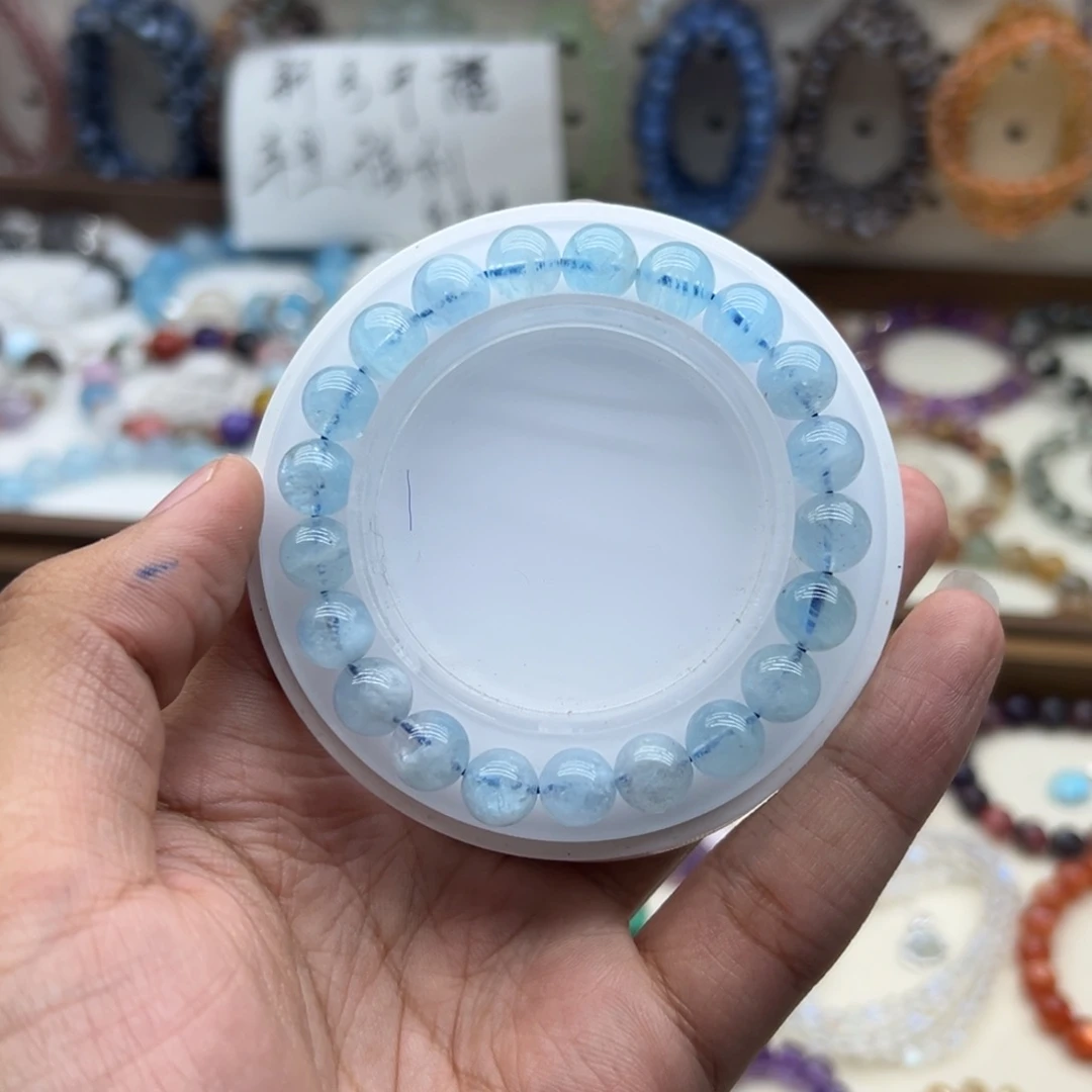未镶嵌水晶手链9.2咪海蓝宝
