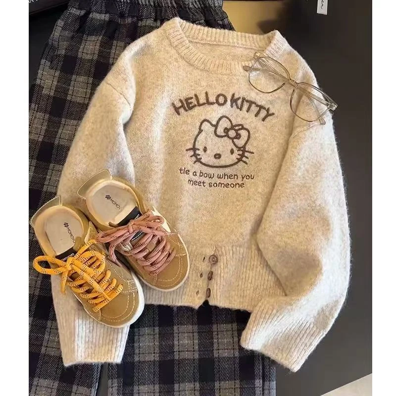 女童秋装毛衣2025新款儿童洋气卡通针织衫春秋季女孩时髦打底上衣