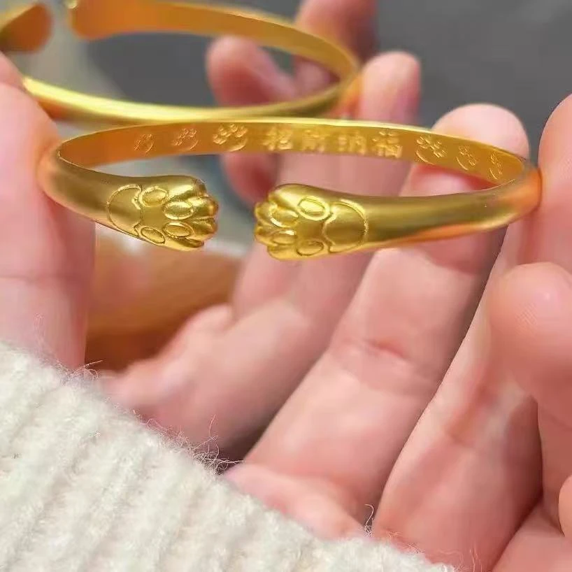 足银手镯  【高级定制】猫爪开口镯1704