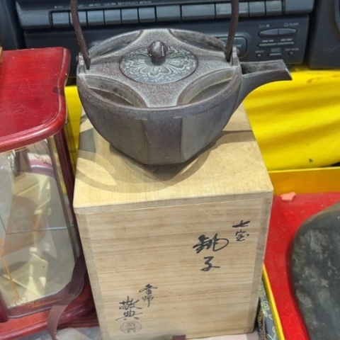 蜜安罐瓷香炉锡茶则