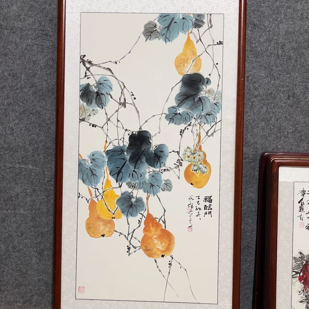 国画书画作品带框63×123