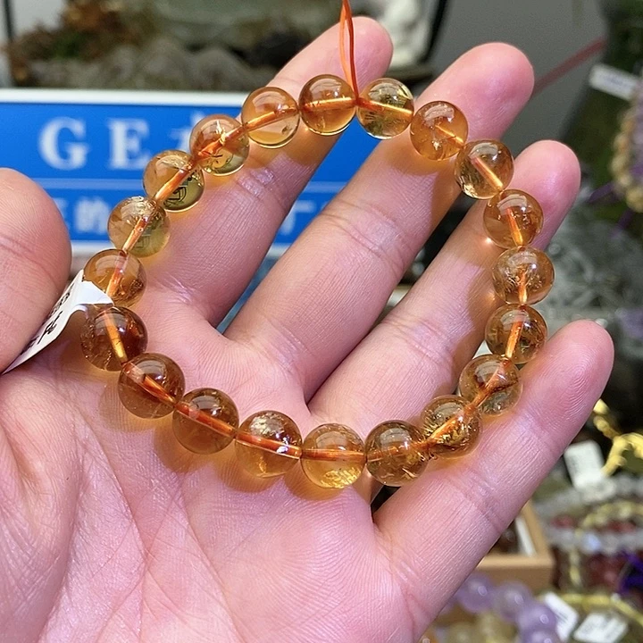 水晶手链未镶嵌黄水晶9+