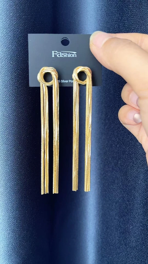 铜合金锆石耳饰 大嫂同款大气时尚百搭款流苏耳环0226