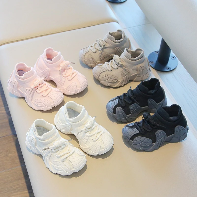 运动鞋2025春秋男童休闲鞋网鞋飞织女童袜子鞋宝宝小白鞋