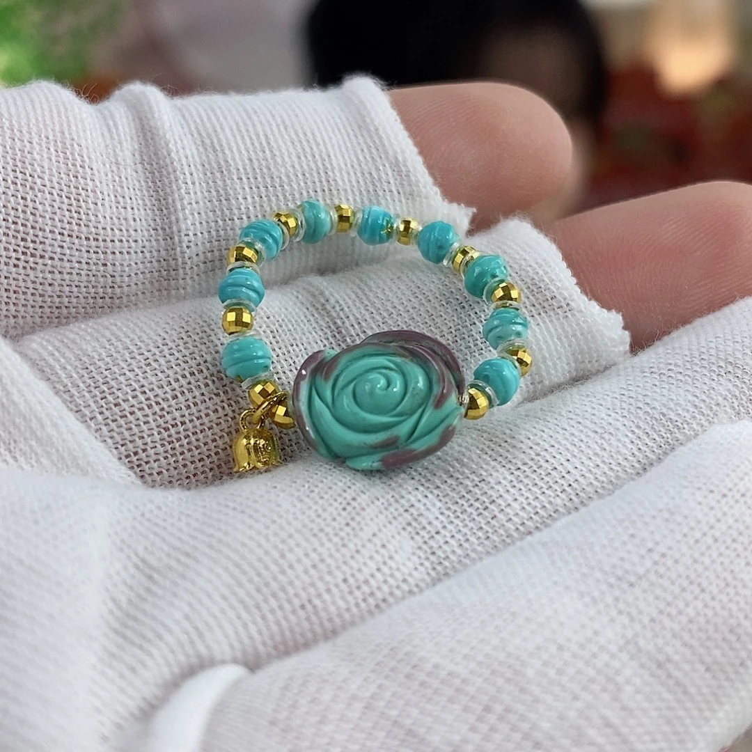 绿松石珠宝奇石18K金镶嵌