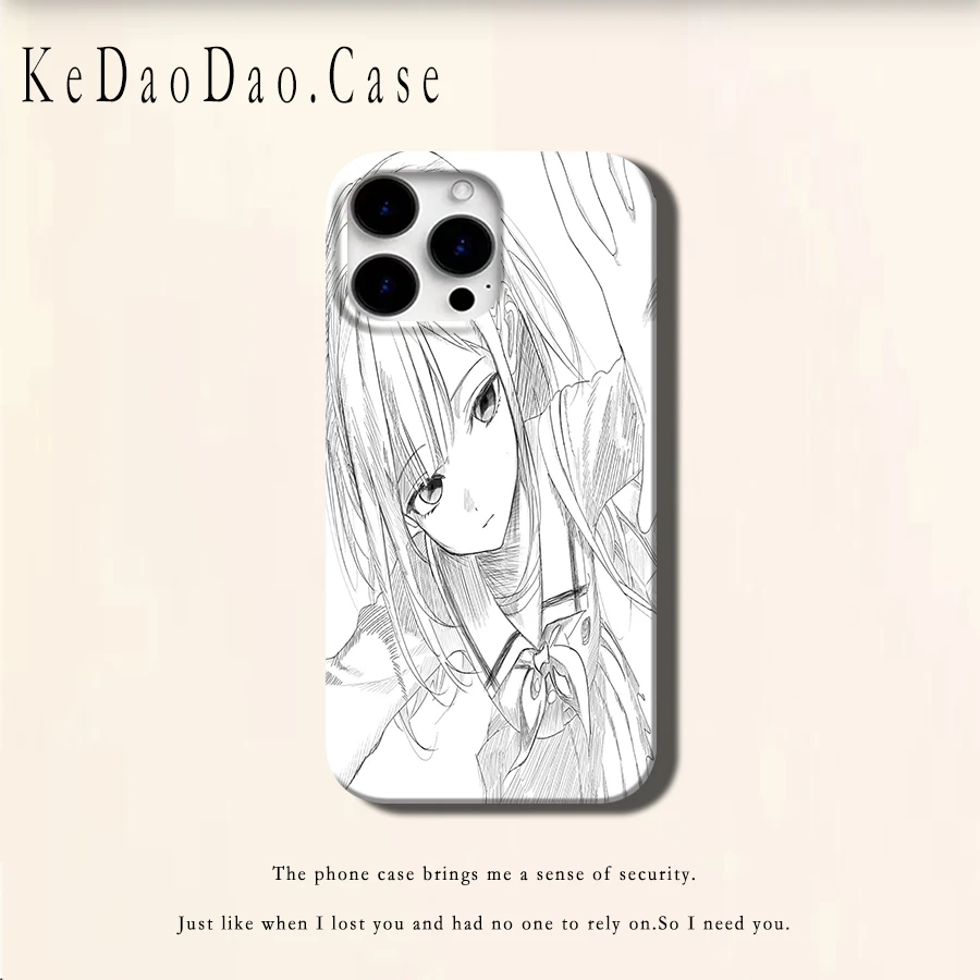 素描若叶睦适用苹果手机壳16Promax创意插画13/15pro小众14艺术