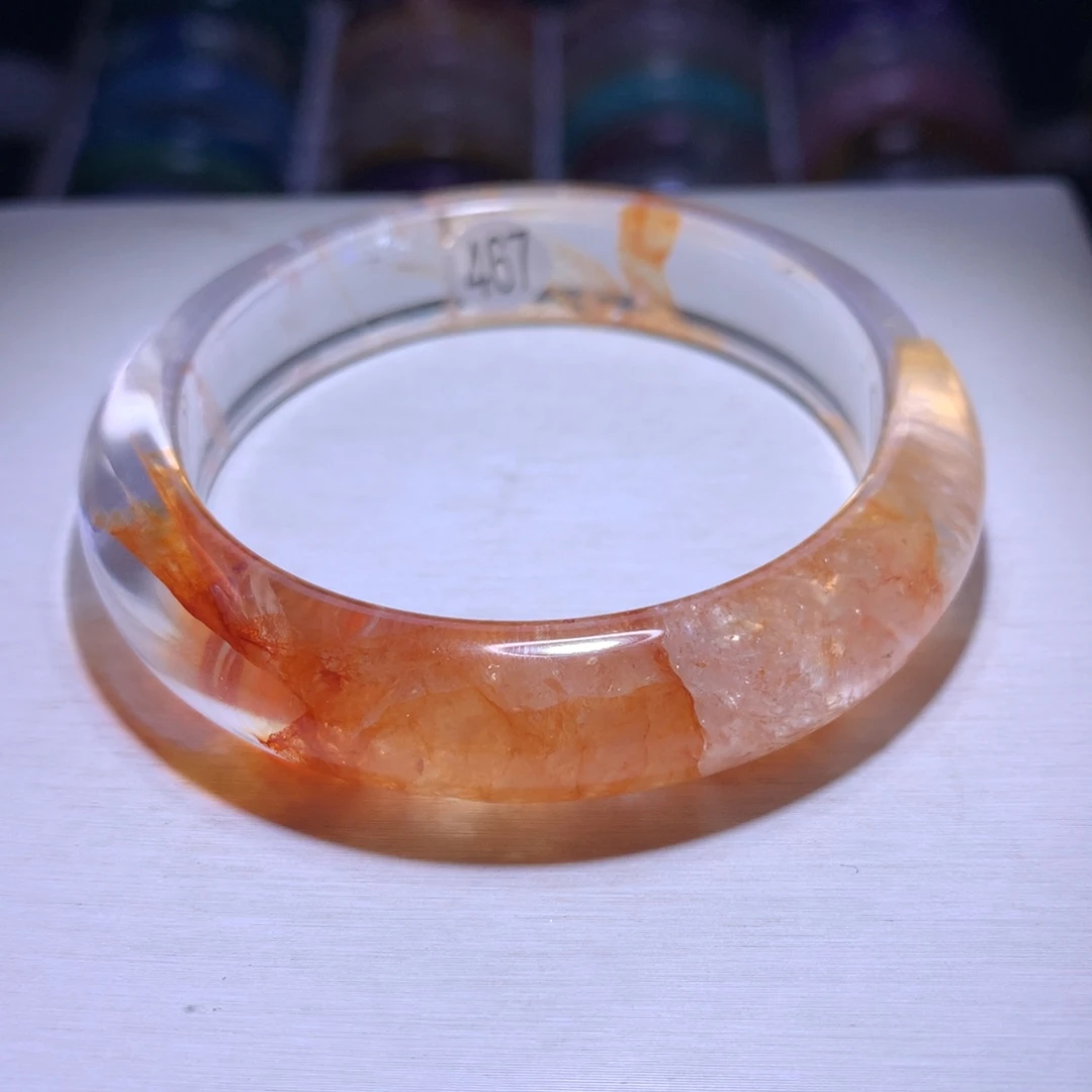 手镯银S925镶嵌水晶A货红胶花54.4圈467