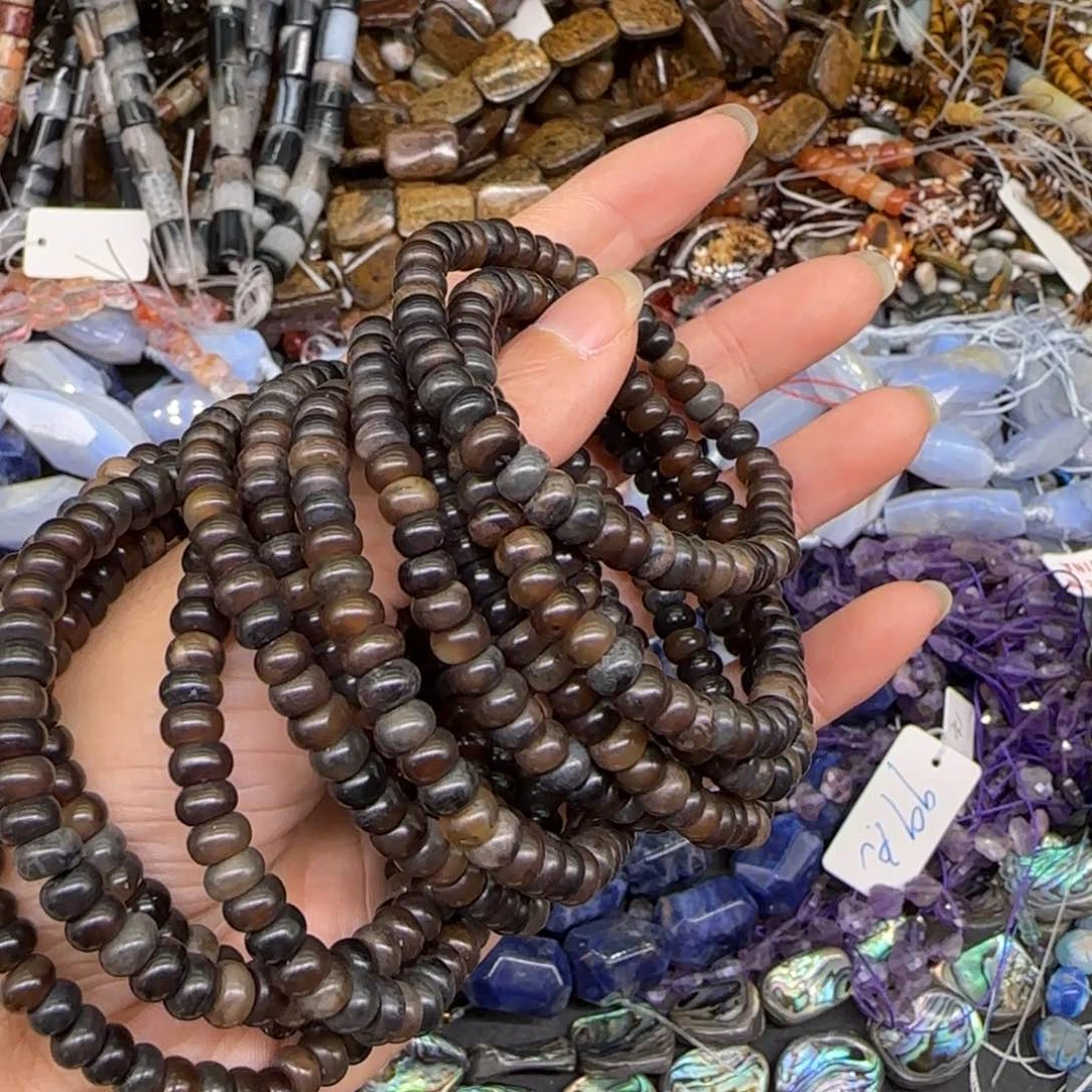 玛瑙/玉髓合金珠宝半成品老玛瑙算盘6mm单圈2条