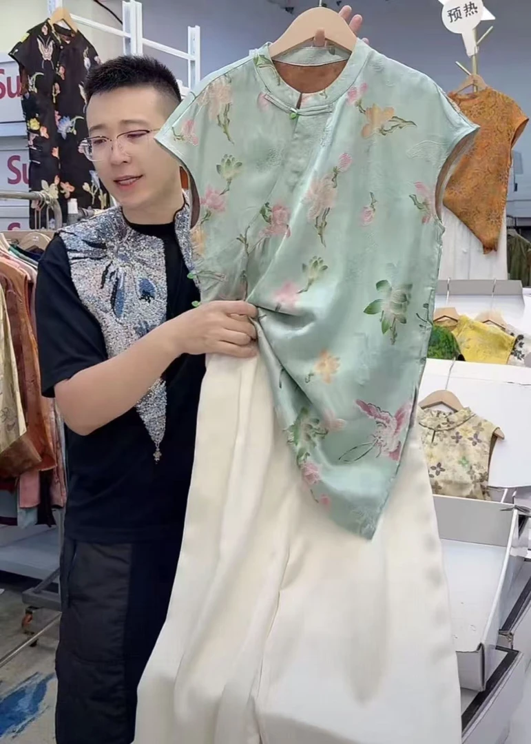 蝶花影--中式国风气质时尚百搭夏季复古中长款日常穿搭显瘦裙子