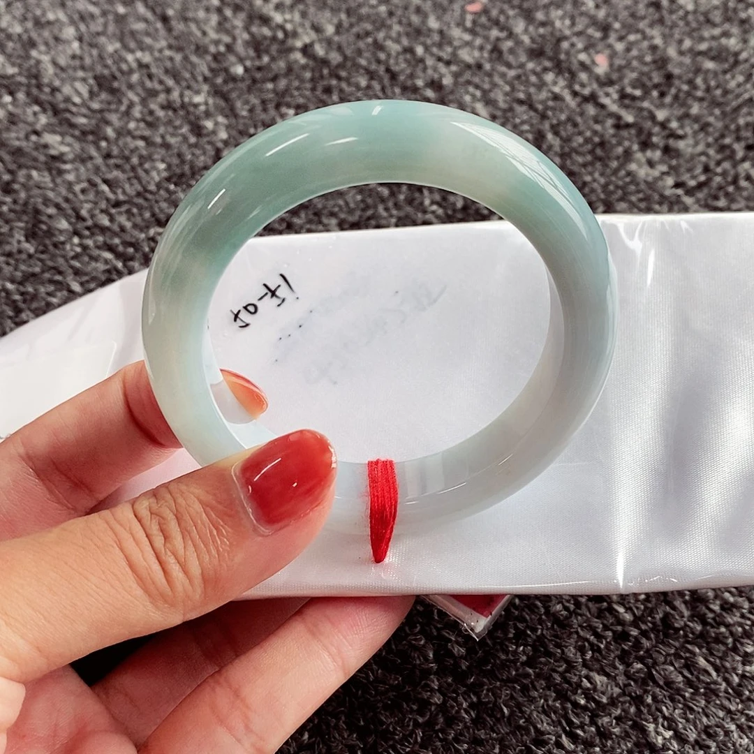 未镶嵌手镯翡翠50.8蓝色半山水