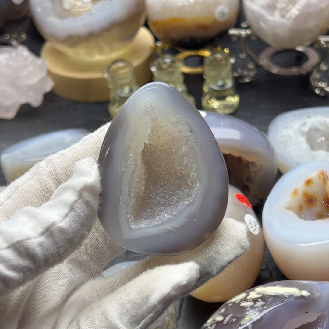 婉***菜珠宝半成品水晶未镶嵌龙蛋16