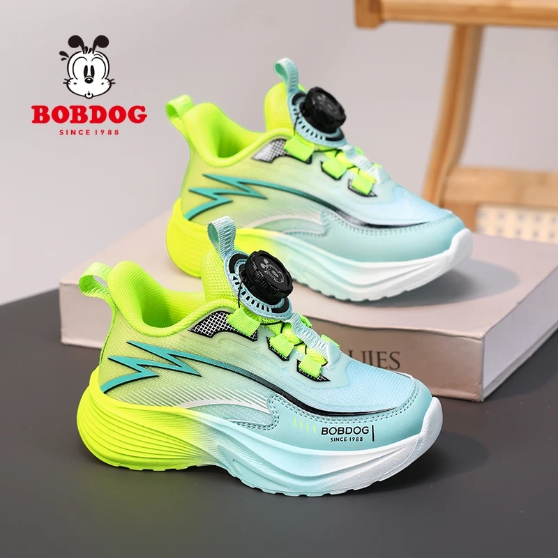 巴布豆男童运动鞋2025新款秋季薄款网面透气中大童跑步鞋男孩鞋子