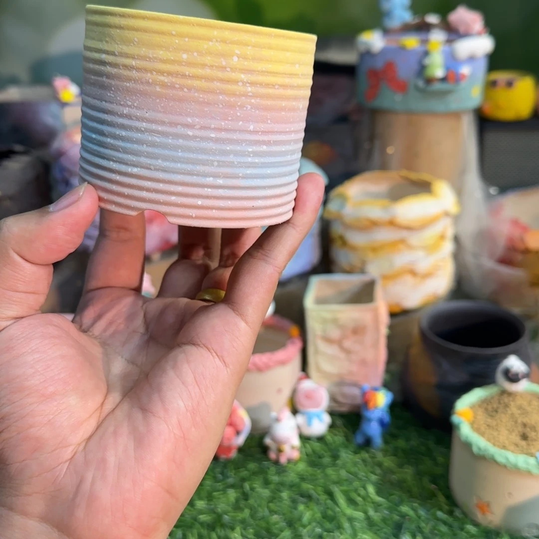 么么茶系列手工花盆