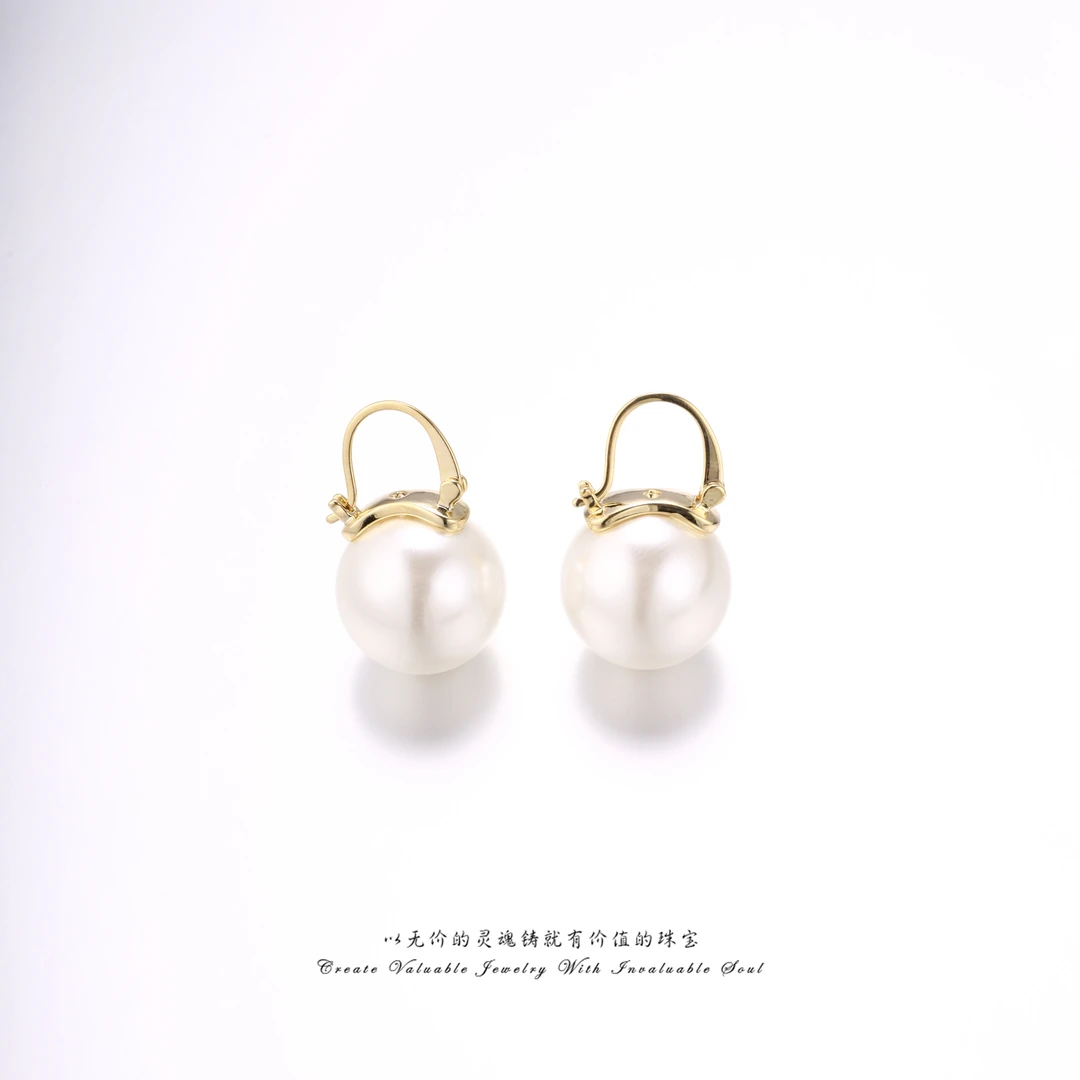 铜合金仿珍珠耳饰 法式珠珠轻奢高级感精致气质百搭耳环 C-32498