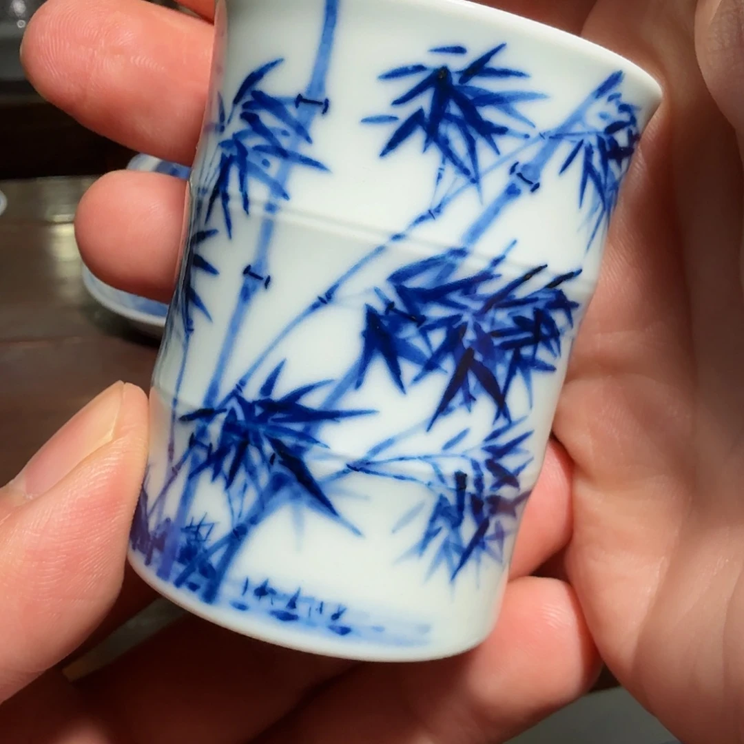 釉下青花柴窑单杯