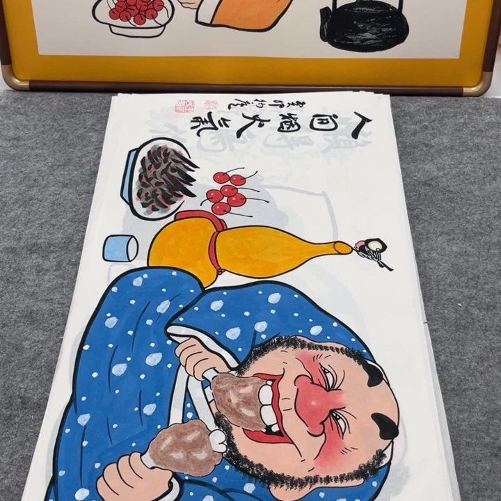 国画手绘禅意画一物一拍