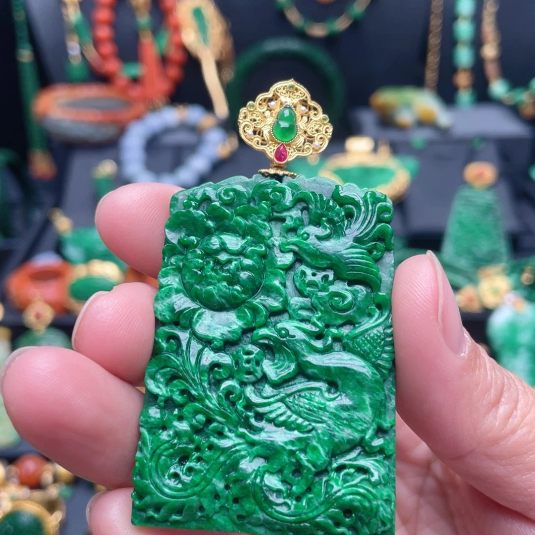 翡翠银S925镶嵌颈饰