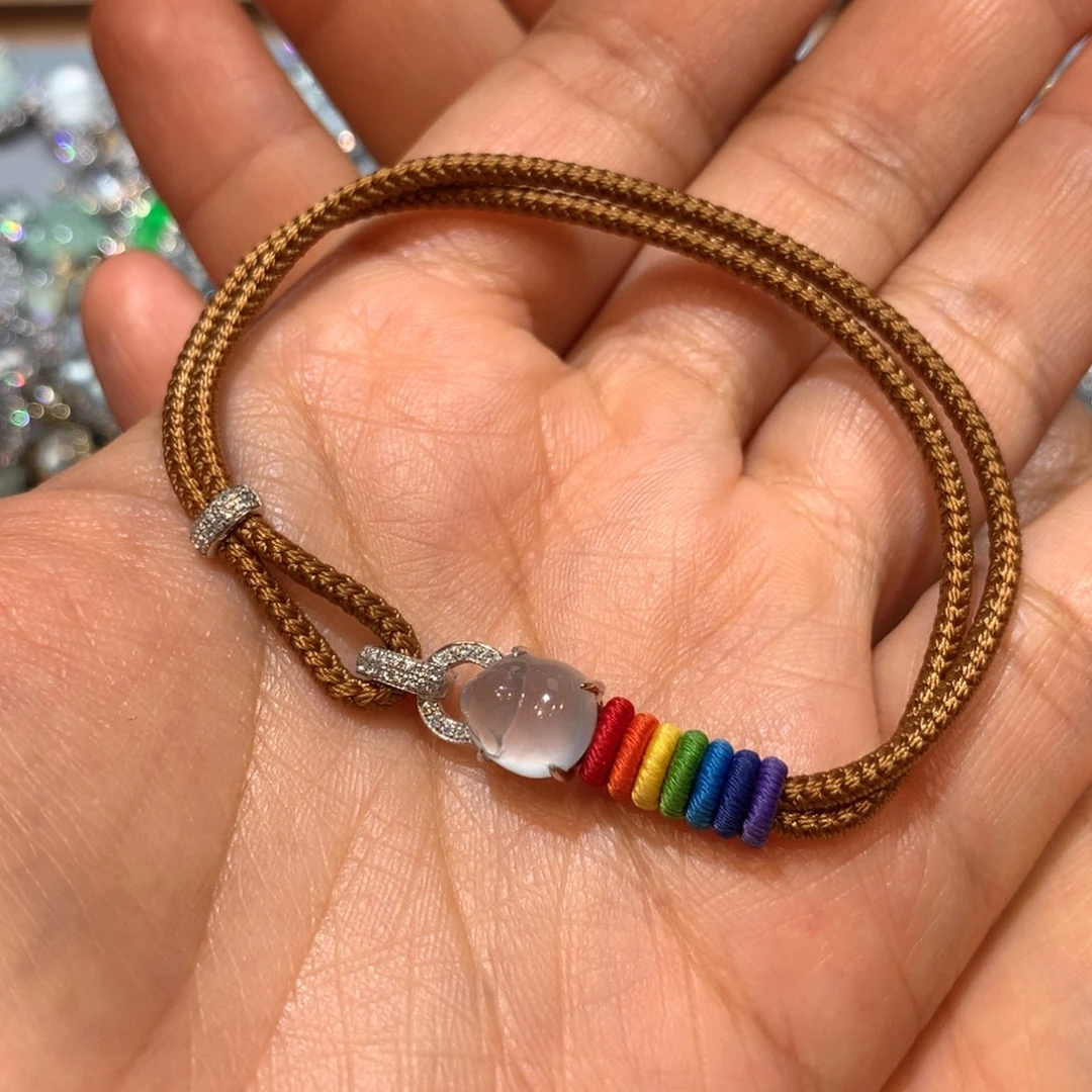 馨***宝18K金镶嵌手链翡翠手链