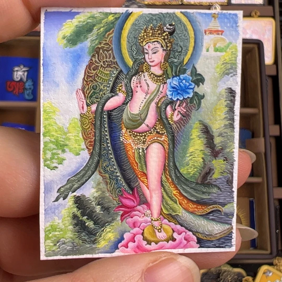 G***s吊坠白度母唐卡绘画作品