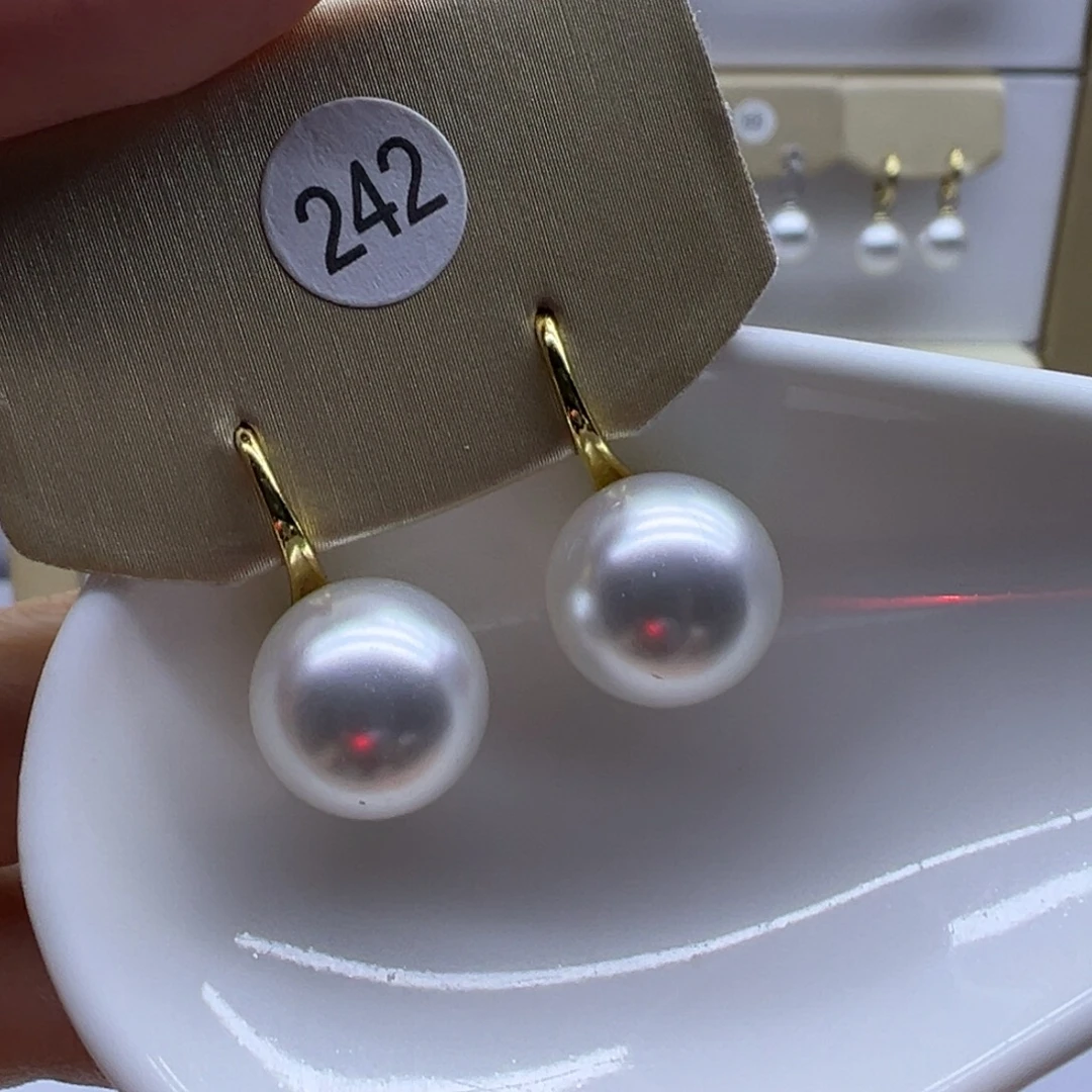 耳饰银S925镶嵌淡水珍珠
