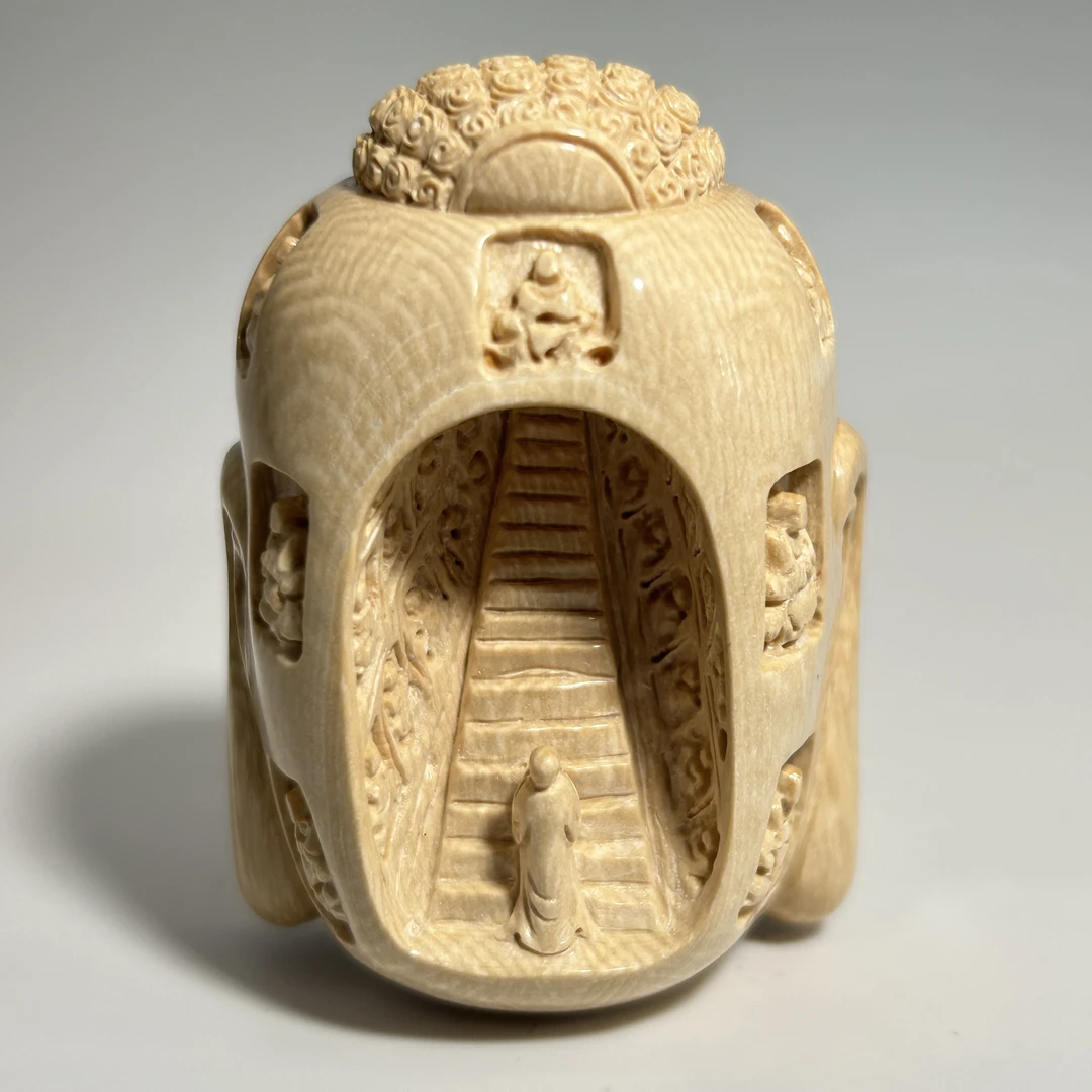 猛犸牙雕冰咖一心向佛吊坠51*36*20mm金亮老师亲工假一罚四JL1248