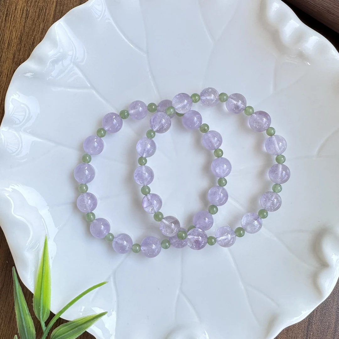 「紫藤」小众国风薰衣草紫水晶碧玉手串•手围14-16cm（多样性发一）