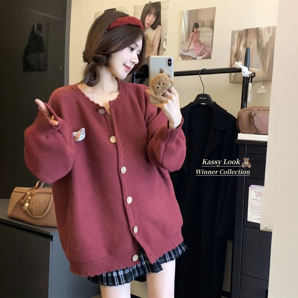 【701-750】春秋新款百搭打底衫宽松时尚洋气韩版针织毛衣外套女装