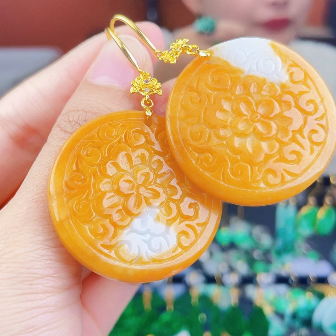 翡翠未镶嵌耳饰饰品
