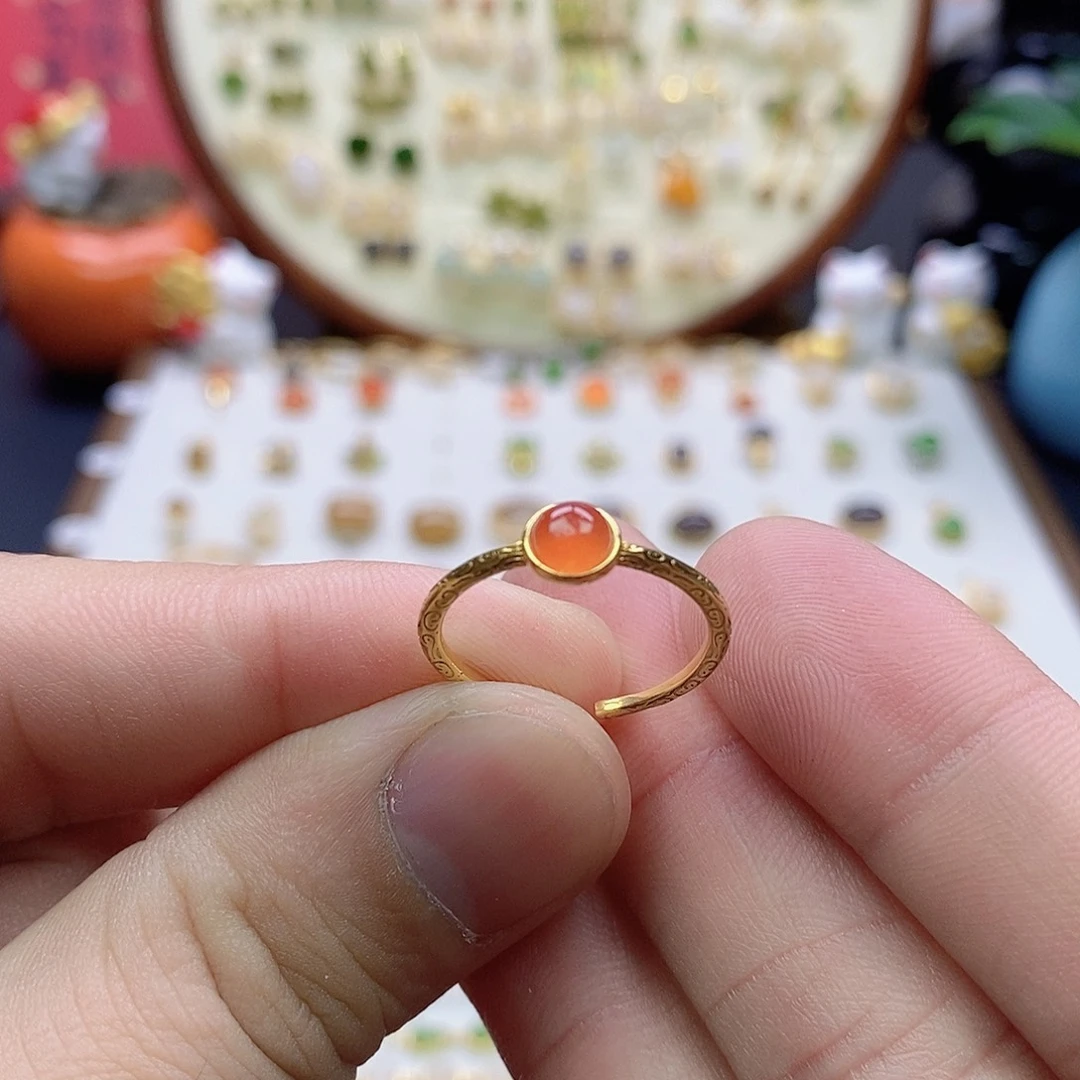 ****️南红玛瑙银S925镶嵌戒指