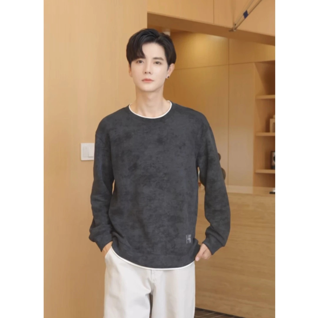 空城计 扎染卫衣男士25秋冬套头宽松抗皱易搭理圆领打底衫