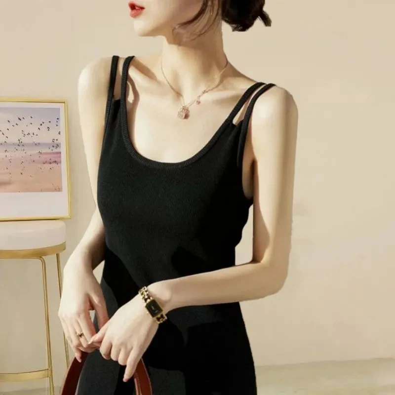 2025夏季新款个性吊带裙打底外穿显瘦气质百搭冰感凉凉连衣裙质感