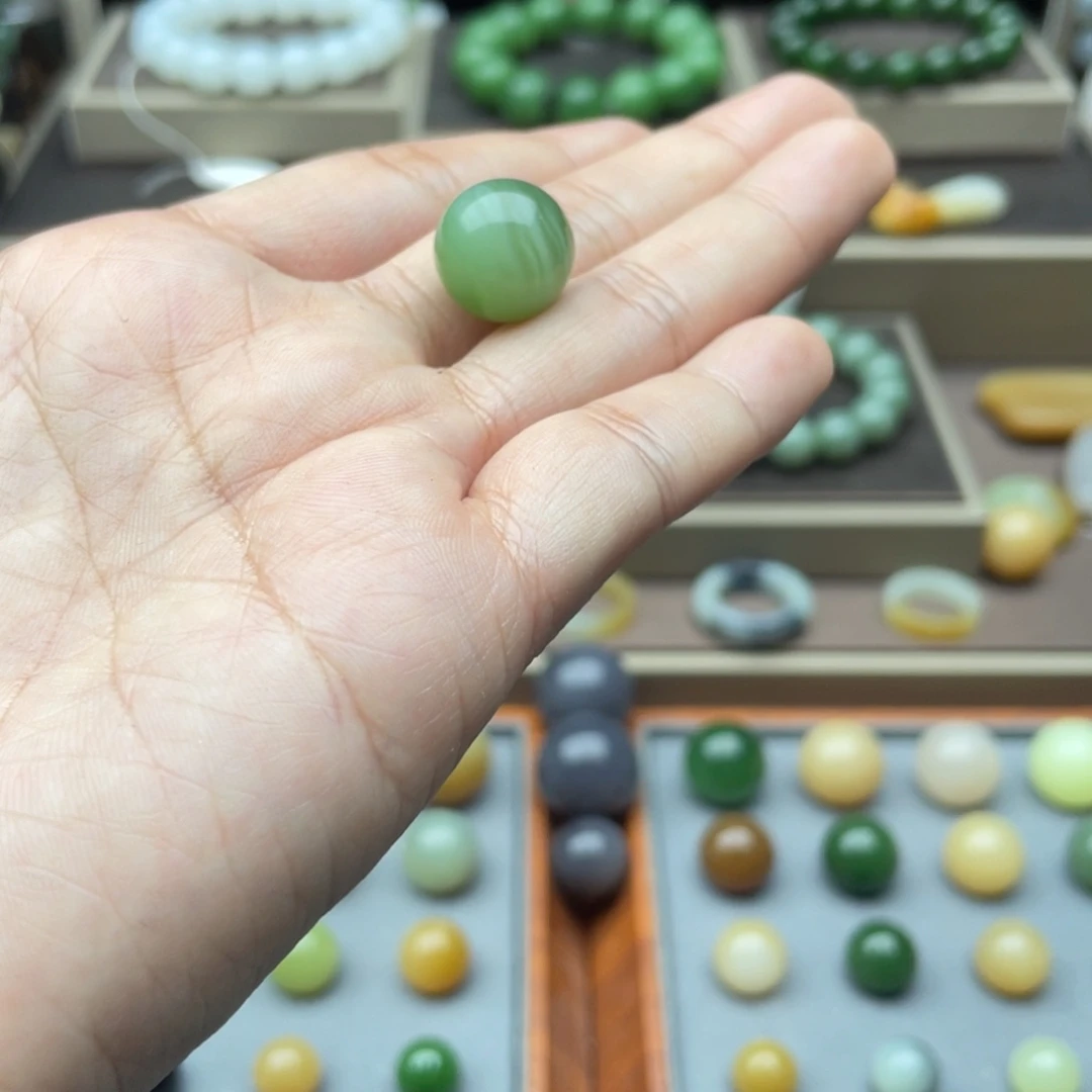 和田玉未镶嵌手链14碧玉有平头