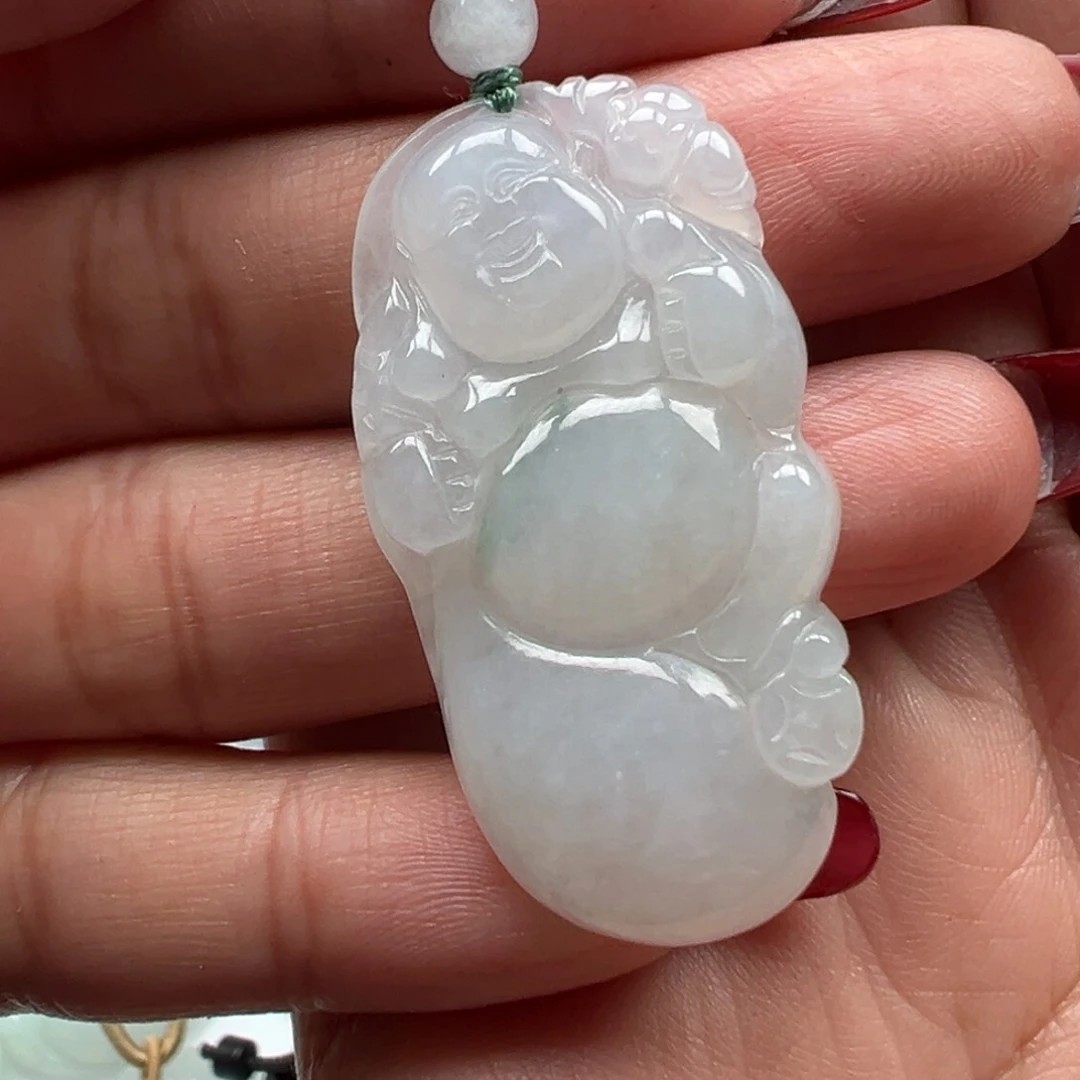 翡翠颈饰未镶嵌布袋佛