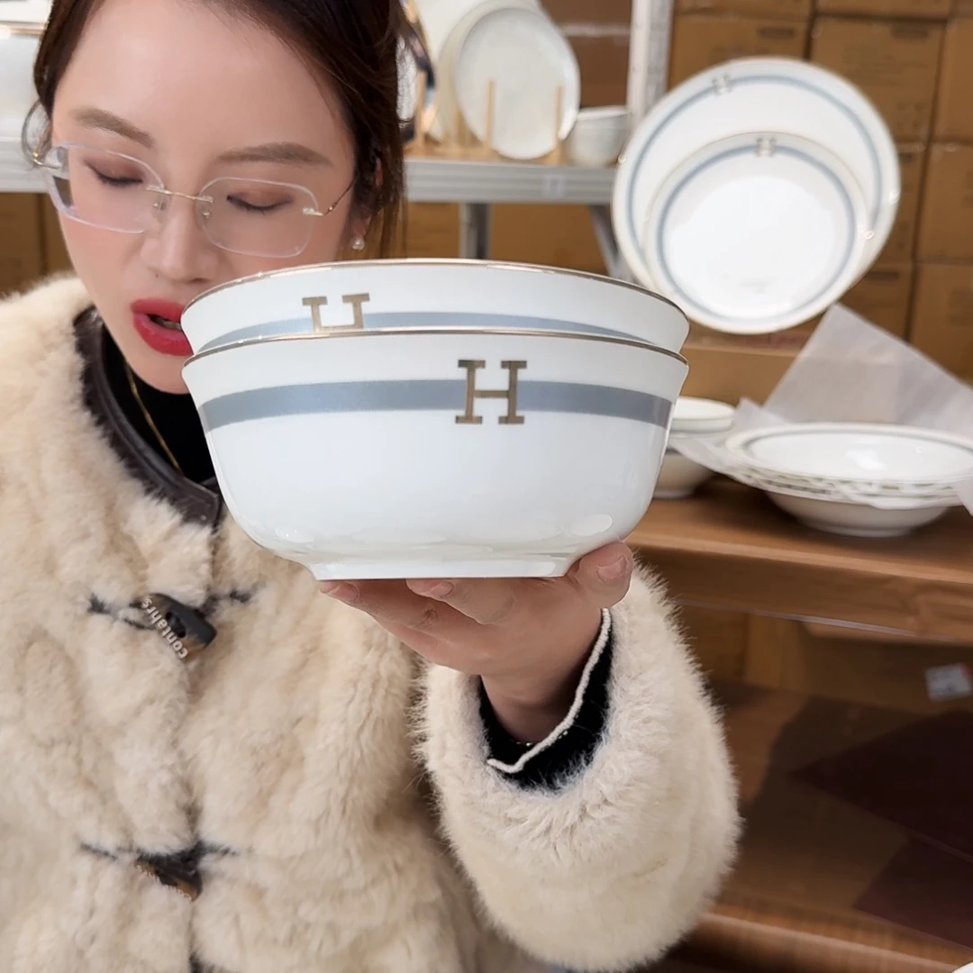 骨瓷高骨6英寸饭碗15cm6个外贸骨瓷