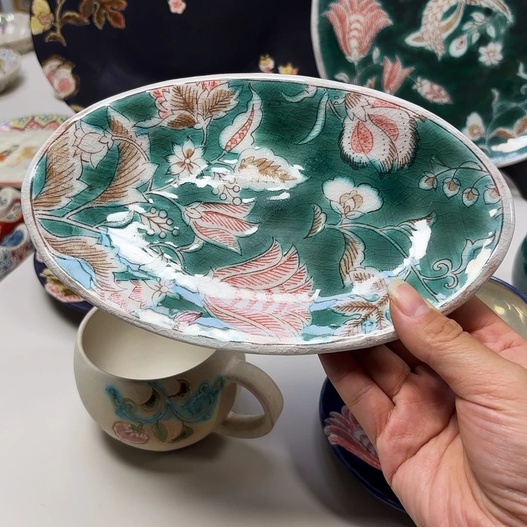 瓷稻积佳谷 亮绿盘