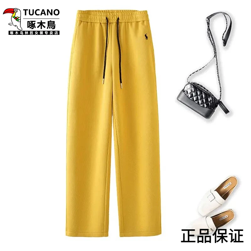 啄木鸟香蕉卫裤女春秋2025新款松紧高腰显瘦百搭休闲运动直筒宽松
