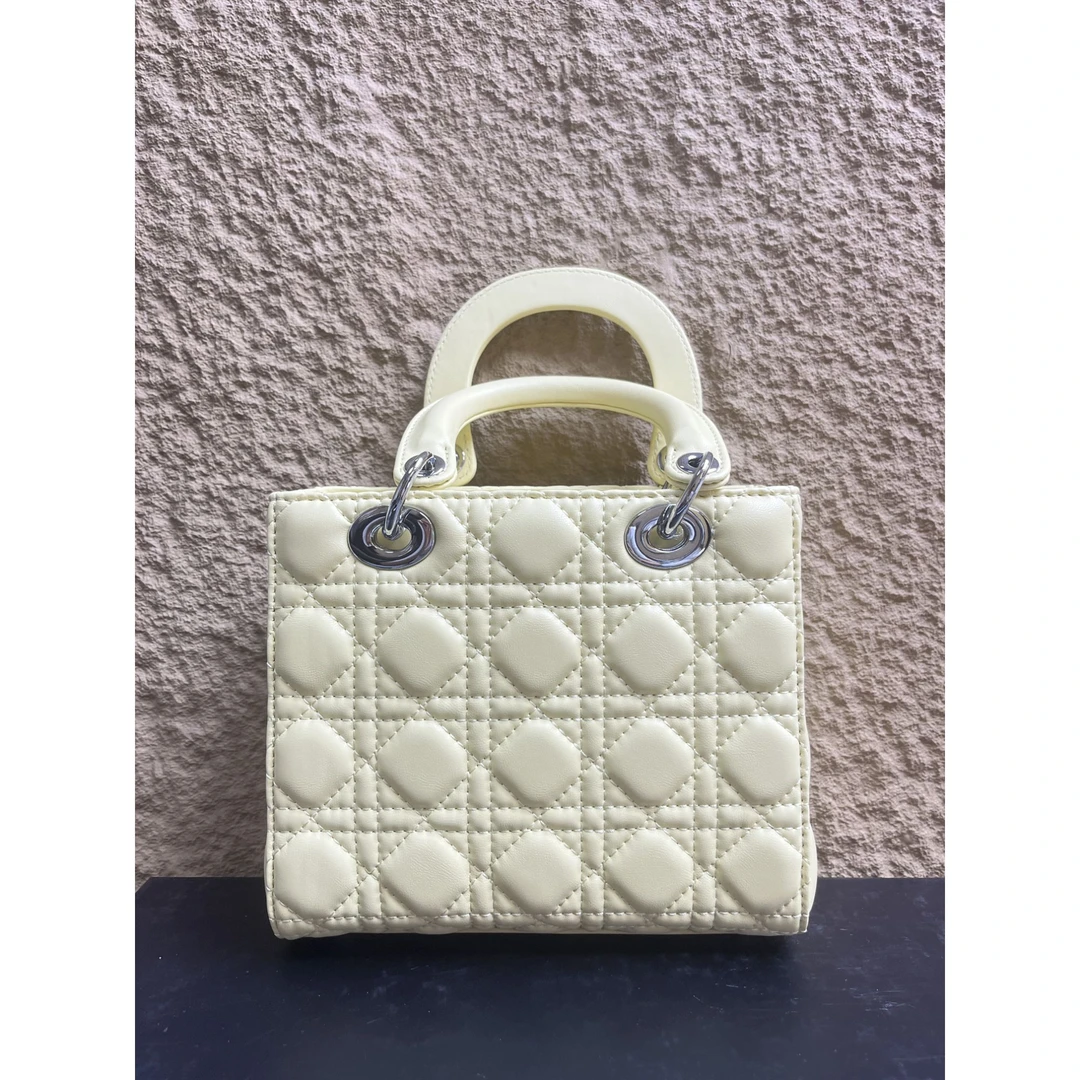 TOLEX2025新款时尚百搭五格高手工女包黄色 尺寸20*17*10