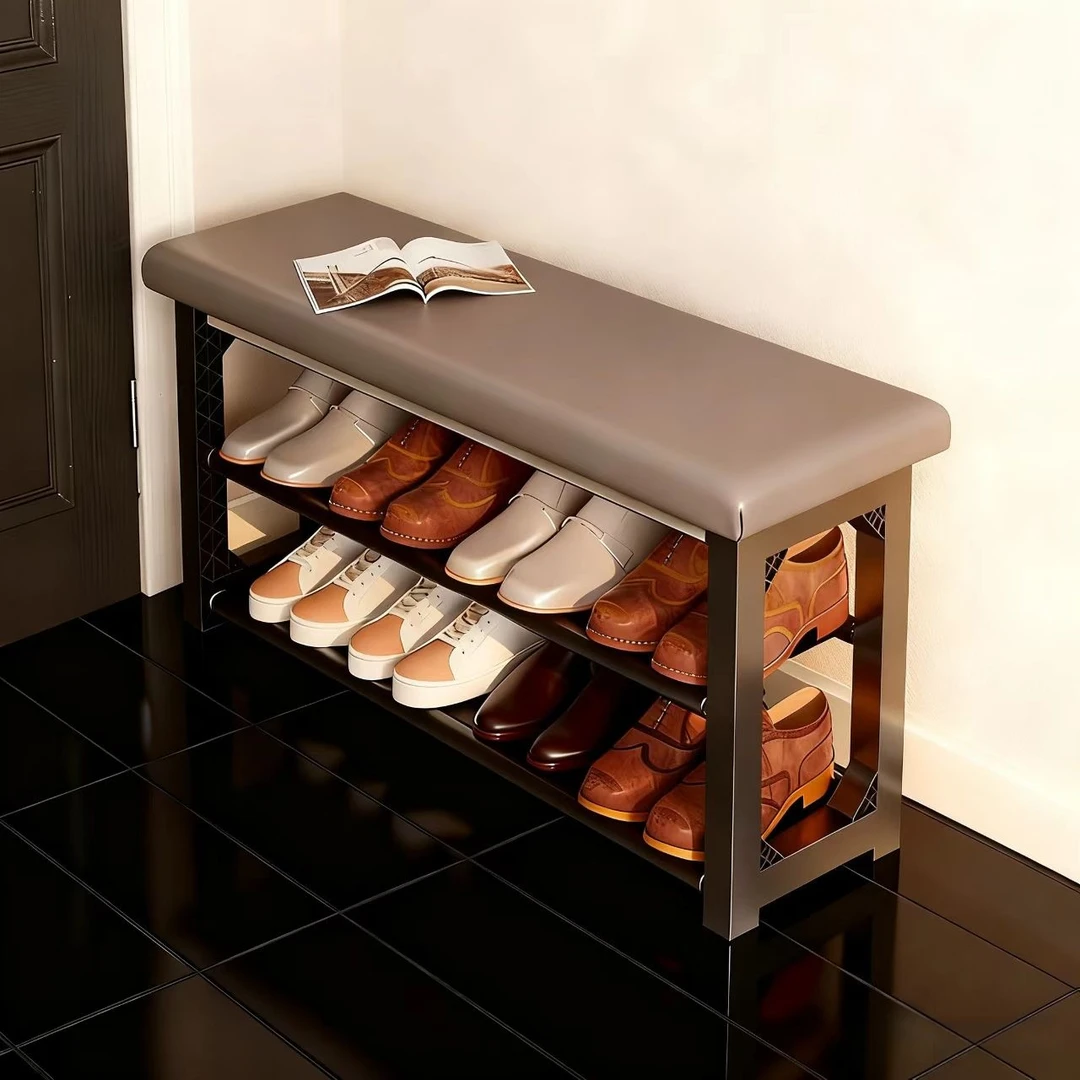 换鞋凳家用门口进门可坐式穿鞋凳玄关软包轻奢创意鞋柜长条凳鞋架