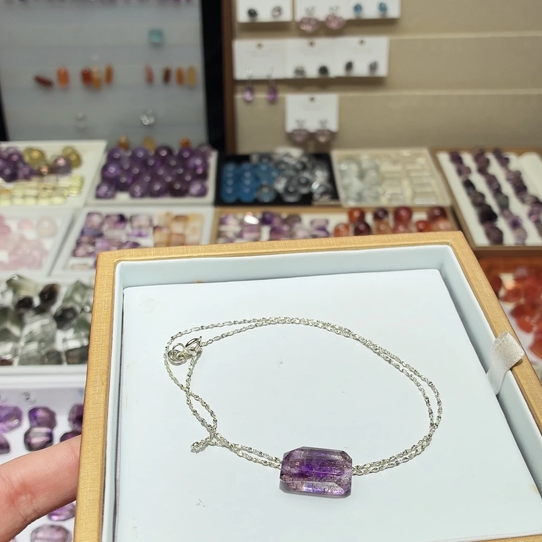 吊坠(不含链)水晶未镶嵌福利款 紫超七 随形 打孔定制不退换