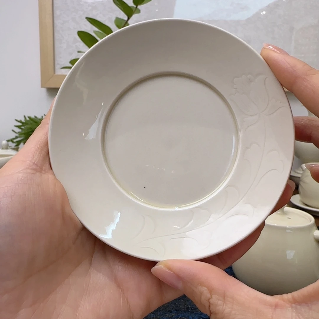 微瑕手工牡丹花壶承直径10.8 无礼盒