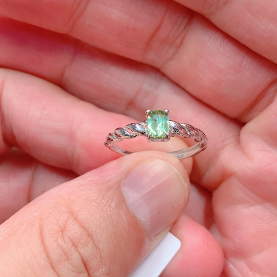 碧玺戒指银S925镶嵌