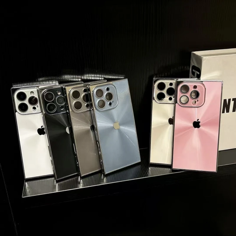 极光CD纹磨砂适用iphone16promax高级感15pro电镀14保护套13防摔