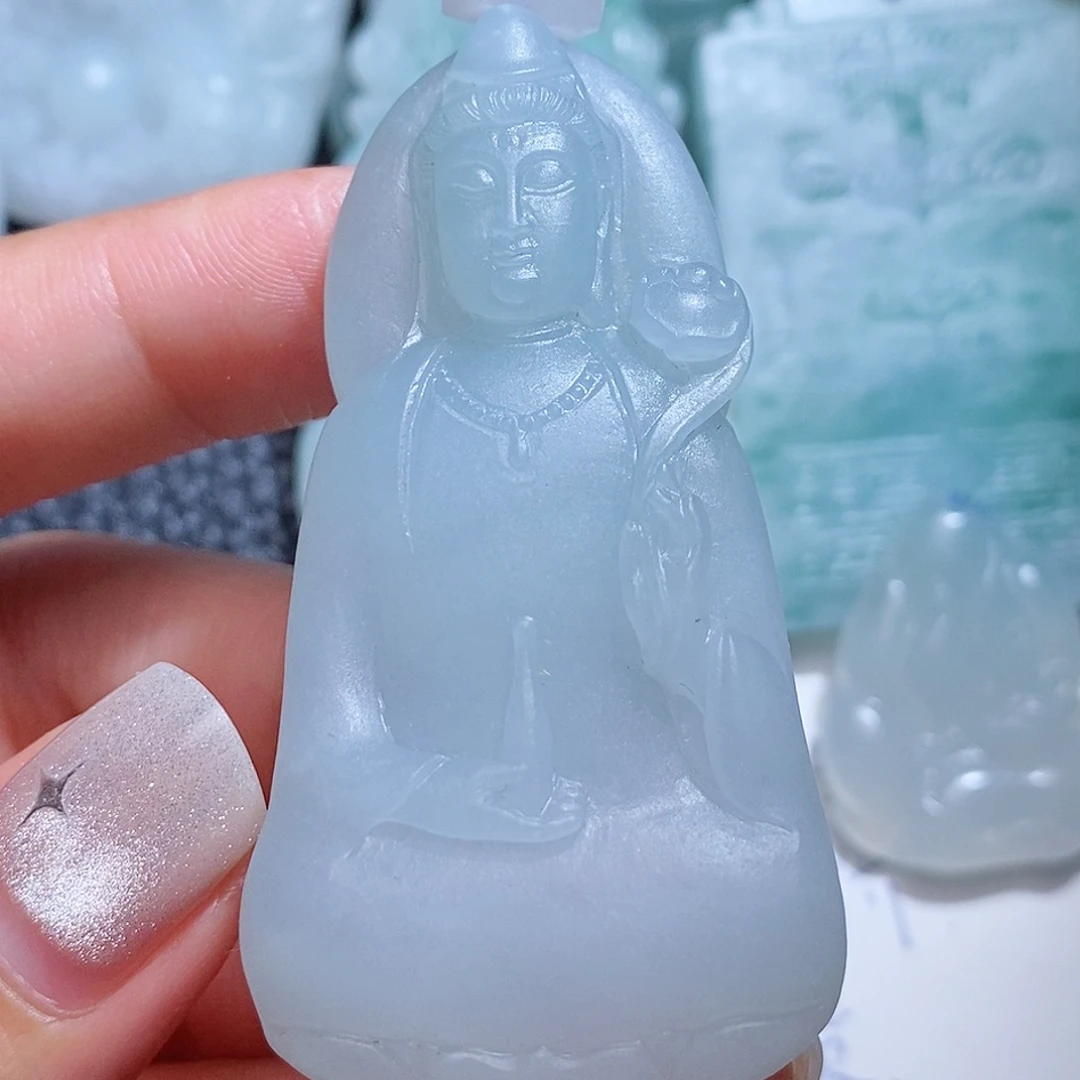 未镶嵌定制翡翠毛货付款后确认抛光
