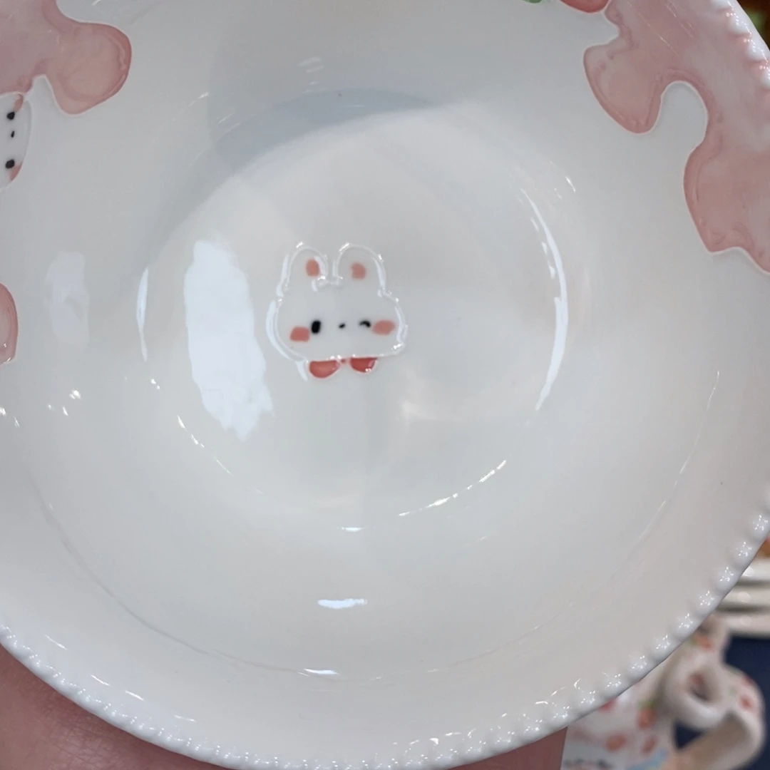 n***n瓷片蛋糕兔子米饭碗