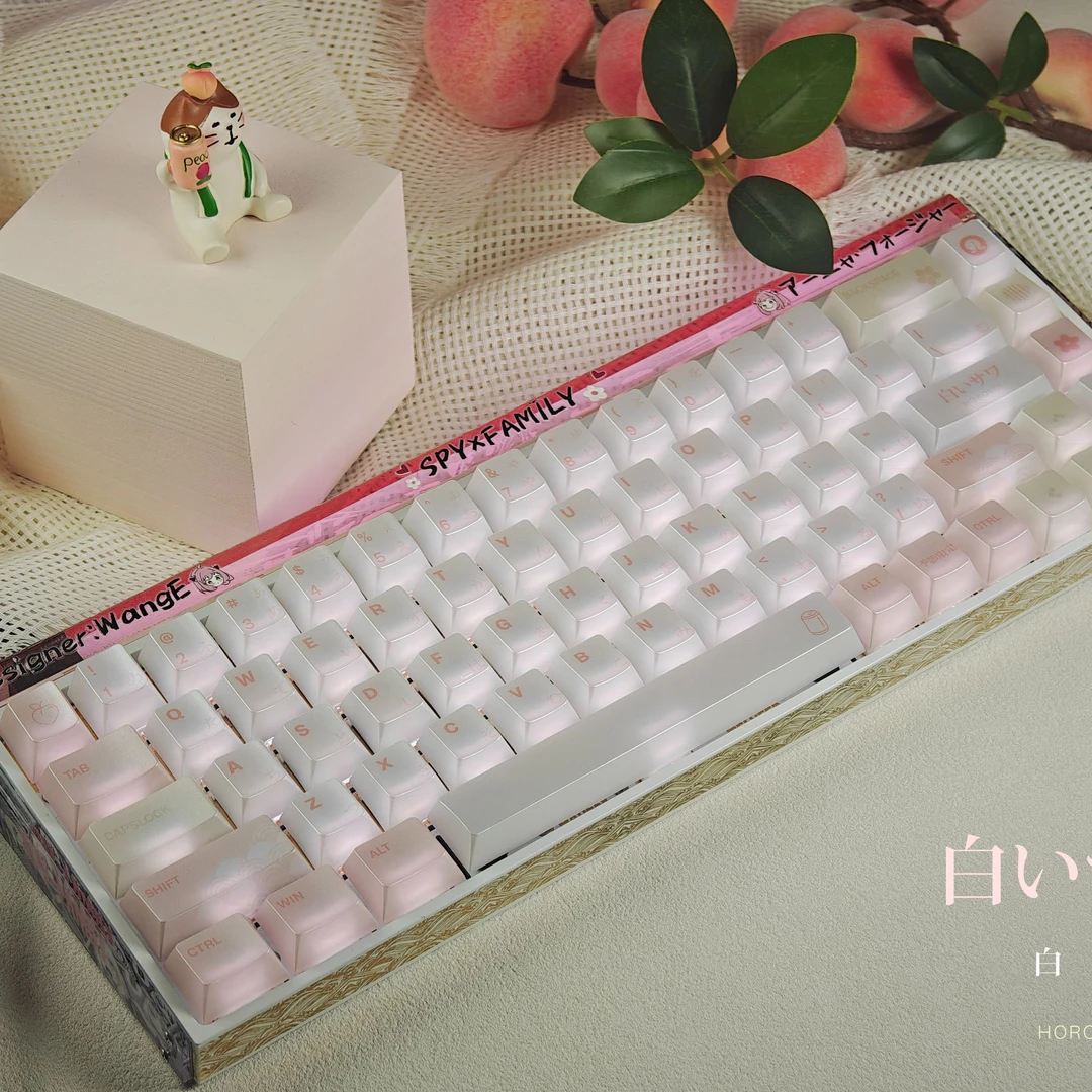 key cerberusX星迹白桃珠光漆原厂客制化机械键盘键帽适配wooting