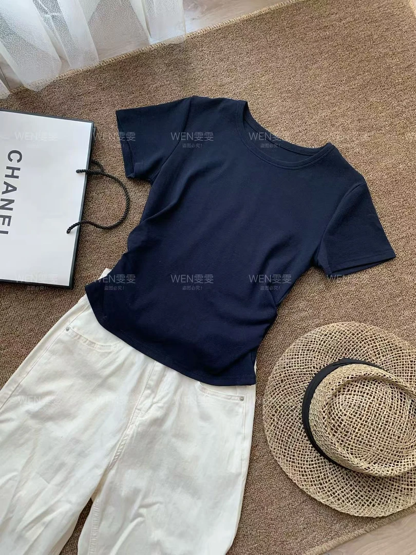 WEN 25新款纯色短袖圆领百搭显瘦T恤WWT0093