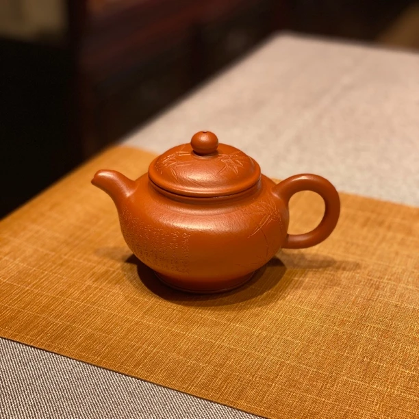 宜兴紫砂壶全手工原矿小煤窑朱泥掇只壶300cc手工泡茶壶纯手工