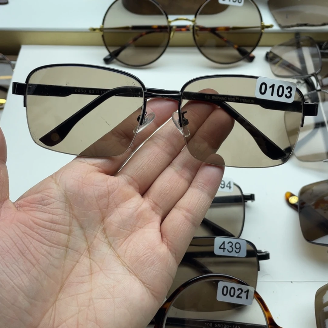 茶水晶半框眼镜 0103