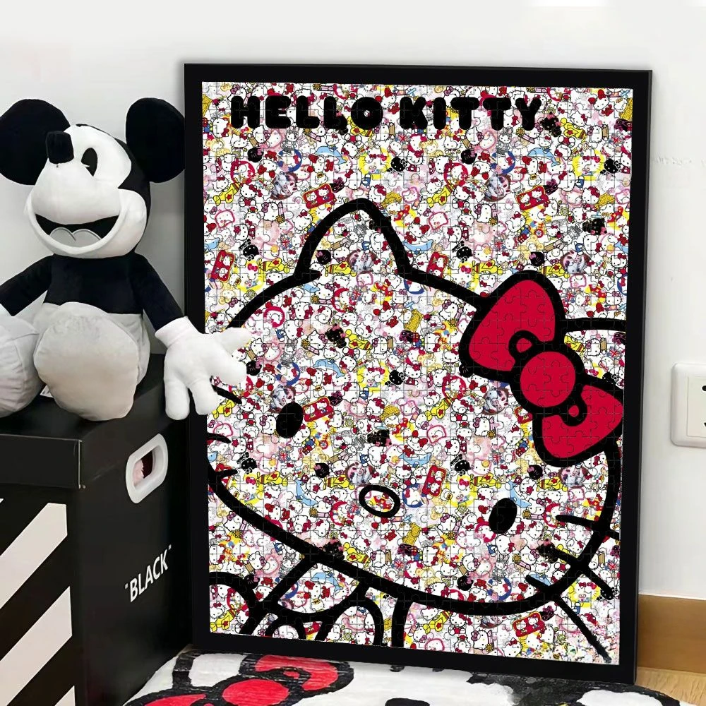 凯蒂猫拼图成人版1000片无相框可爱玩具生日礼物