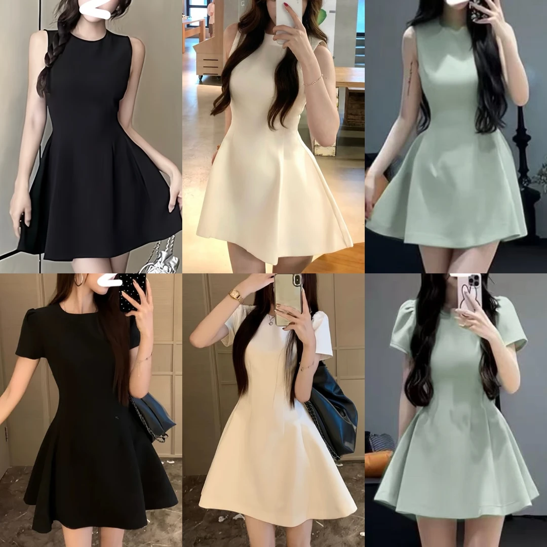 【小谭的衣橱】收腰A字连衣裙生日公主裙小众法式2025新款小黑裙